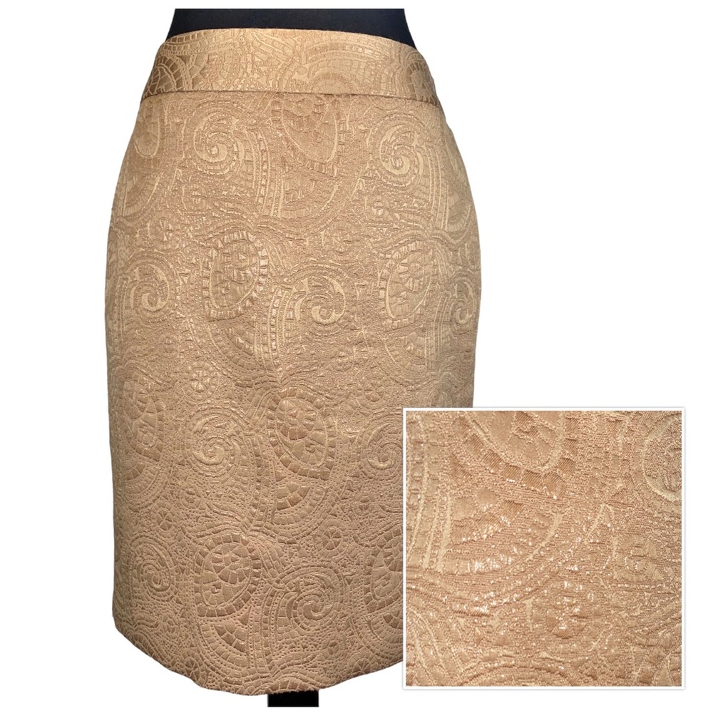 BANANA REPUBLIC ☆ Gold Textured Pencil Skirt ☆ Size 4